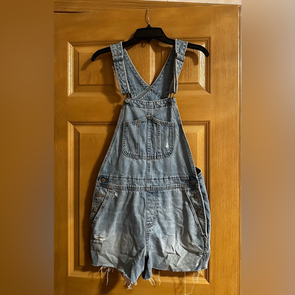 Jean shorts overalls